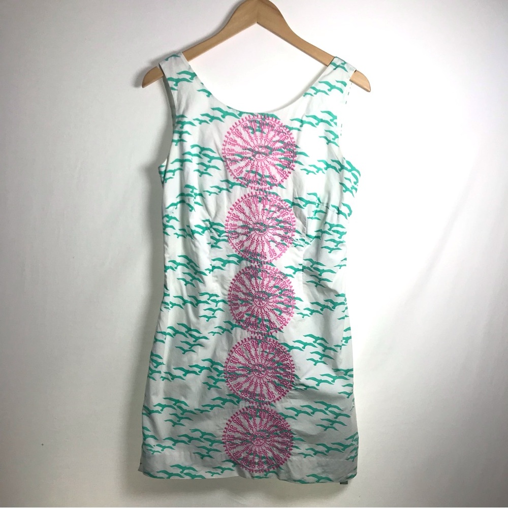 Lilly Pulitzer Embroidered Summer Delia Dress Hotty Pink Flock To Me Seagull 8
